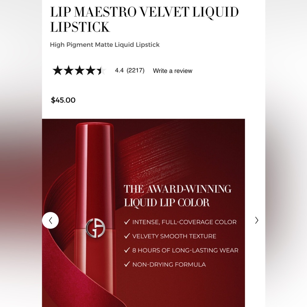 GIORGIO ARMANI LIP MAESTRO SET OF 2 LIPSTICKS - Picture 7 of 7